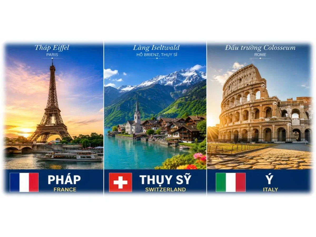 Europe Tour: France – Switzerland – Italy (Tet Holiday Tour)